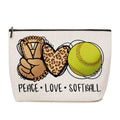 Lovdazzles Softball Leopard Makeup Bag Inspirational Cosmetic Bag