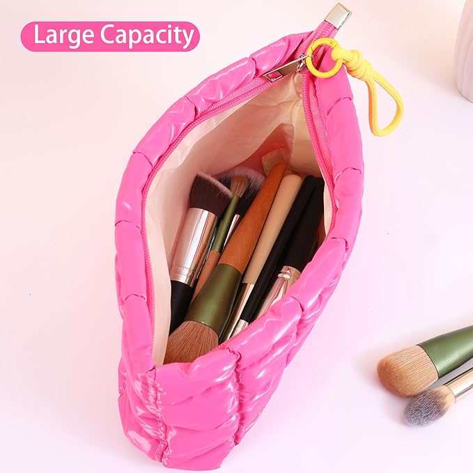 Beayuva Clear Makeup Bag, Holographic Travel Toiletry Pouch for Women