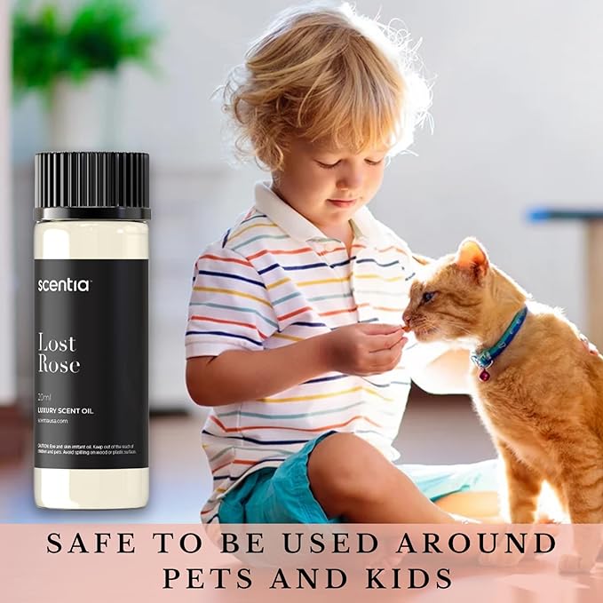Scentia Lost Rose Aromatherapy Oil for Diffuser – Hotel Scent Inspired by Fairmont – 20 mL – Rose, Oud Wood & Clove Natural Fragrance Oil for Waterless & Cold Air Diffusers, Made in USA