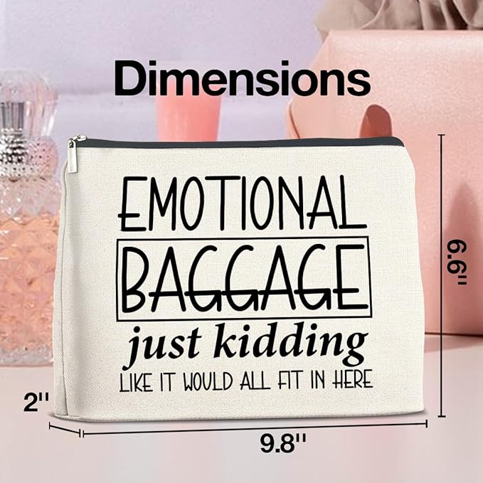 UPNEGE Funny Emotional Baggage Makeup Bag Gifts for Women Friends Bestie Soul Sister BFF, Cosmetic Bag Zipper Makeup Pouch