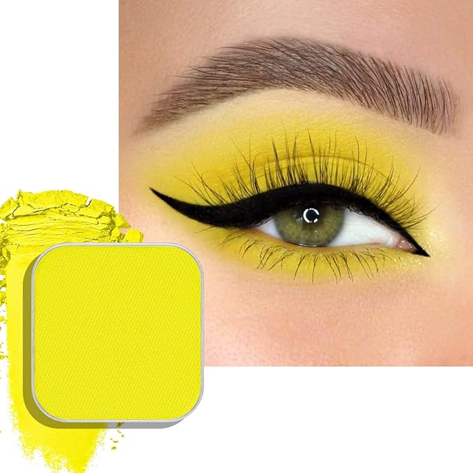 Fillwie Matte Butter Yellow Single Eyeshadow Refill, Soft Brightening Shade