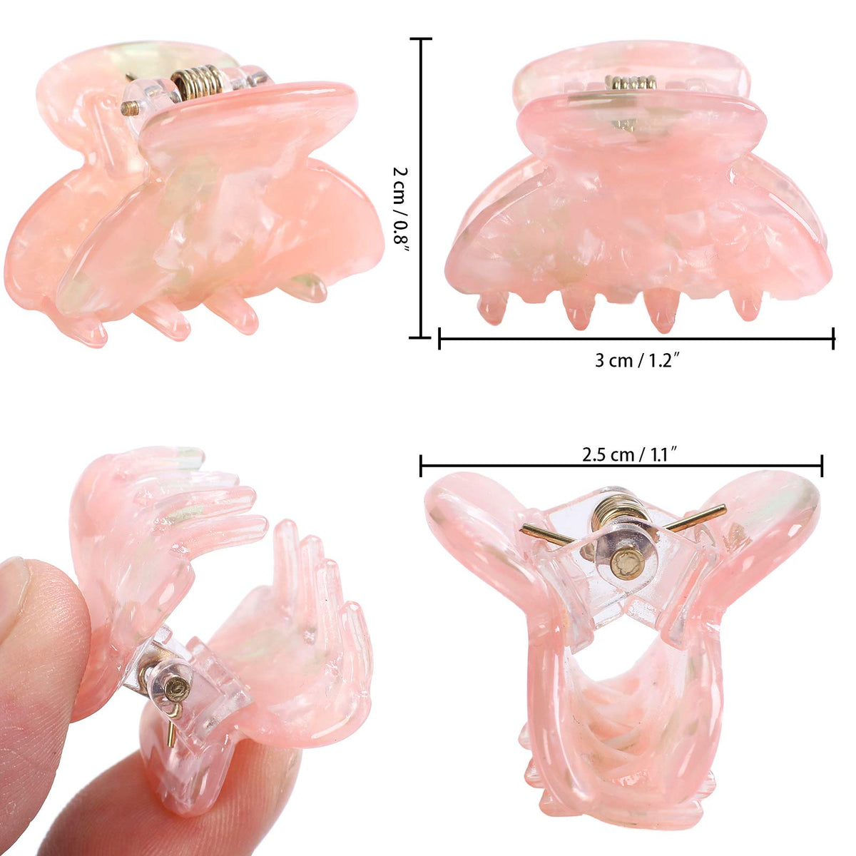 Molans 12 Pcs Small Hair Clips Mini Claw Jaw Clips Women Girls Thin Hair