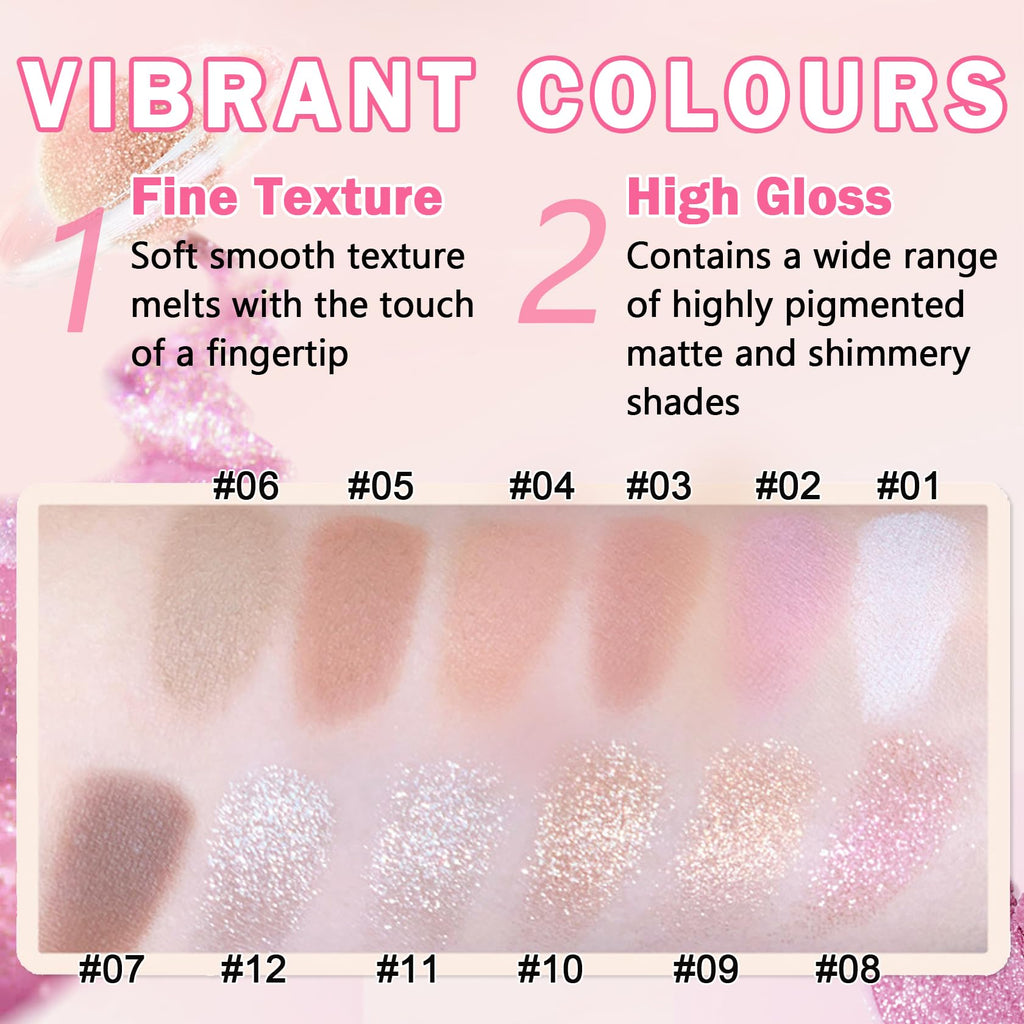 QIUFSSE Champagne Pearl and Metallic Silver Single Eyeshadow (10 + 12)