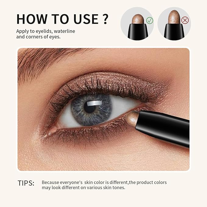 Eyeshadow Stick,Shimmer and Matte Cream Eye Shadow Brightener Sticks