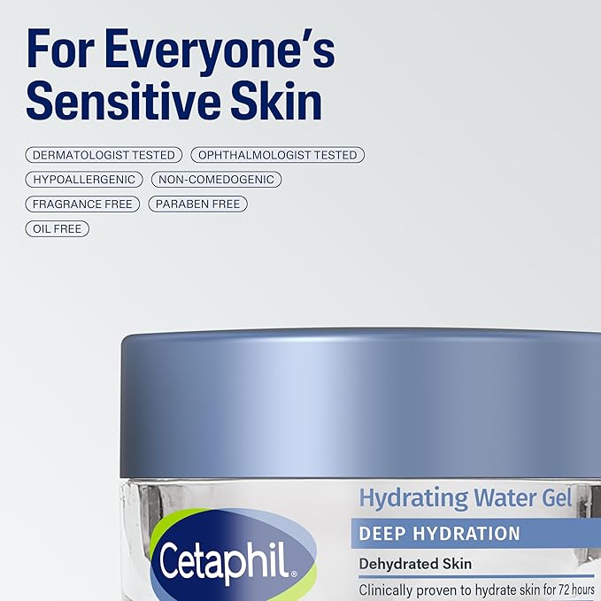 Cetaphil Deep Hydration Water Gel Face Moisturizer, Dry Skin, 1.7 oz