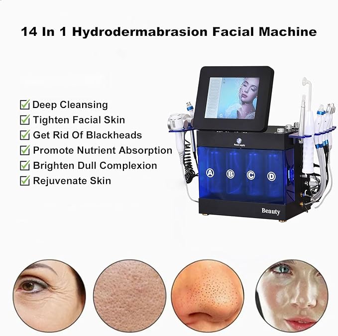 14 in 1 Hydrogen Oxygen Facial Machine Skin Care Hydrodermabrasion Device