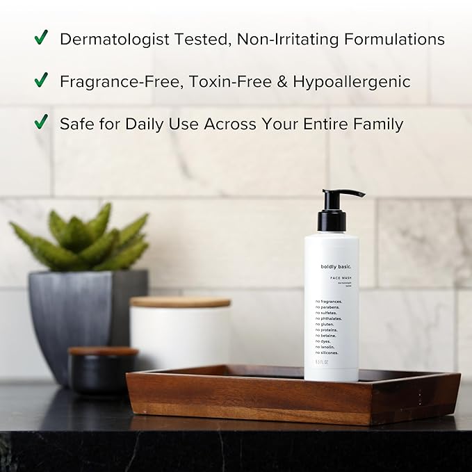 Boldly Basic Fragrance Free Face Wash - Unscented - Dermatologist Tested