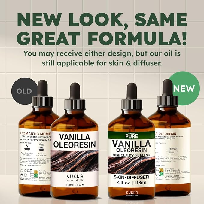 100% Pure Vanilla Oil - 4 Fl Oz Vanilla Essential Oil for Hair, Skin, Diffuser, Aromatherapy & DIY Soap Making Scent