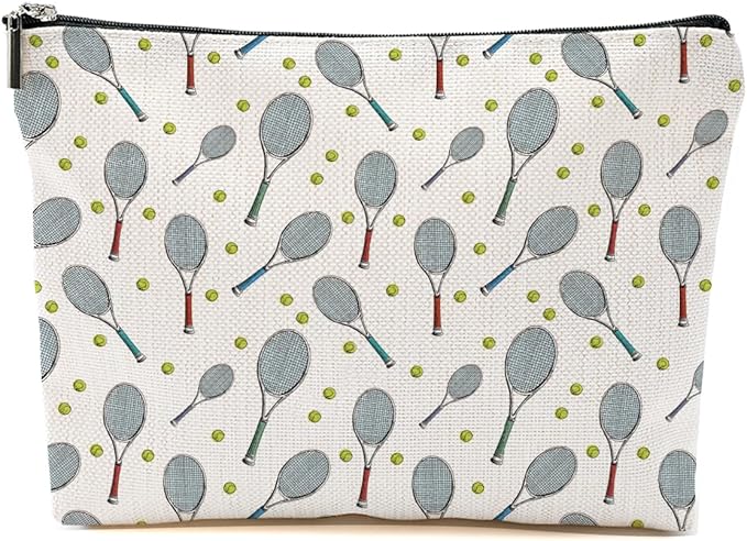 Blue Leaves Cute Tennis Makeup Bag Travel Accessories Case for Women