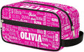 KFNHN Custom Name Rosy Pink Organizer Case Toiletries Container Bag
