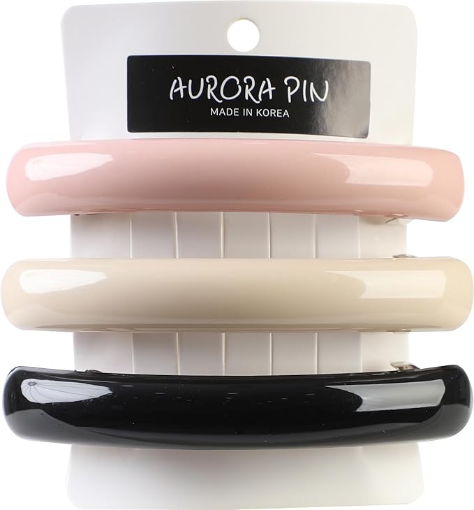 Hair Barrettes for Women, 3 Pack Tortoise Shell Hair Clips for Thick Hair