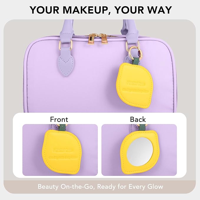 HauteHues Travel Makeup Bag for Women Stand Up Cosmetic Case Toiletry Bag