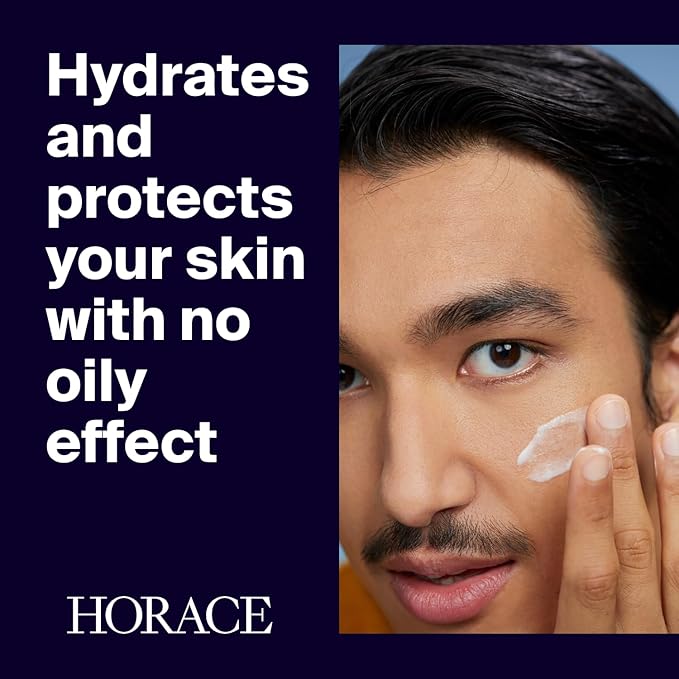 HORACE Mattifying Face Moisturizer for Men – 96.6% Natural Ingredients – No Silicones or Mineral Oils – Moisturising Cream for All Skin Types – Unscented, 75 ml