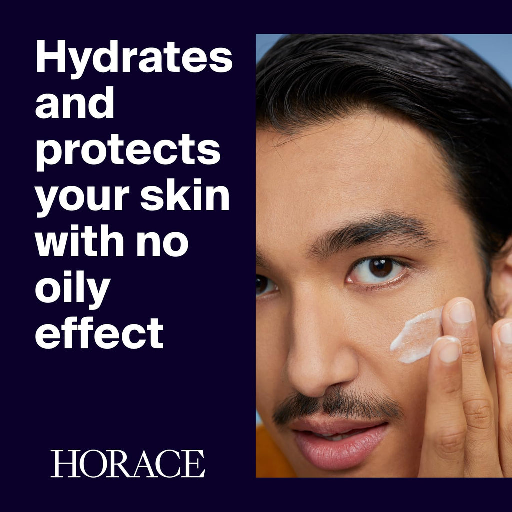 HORACE Mattifying Face Moisturizer for Men – 96.6% Natural Ingredients – No Silicones or Mineral Oils – Moisturising Cream for All Skin Types – Unscented, 75 ml