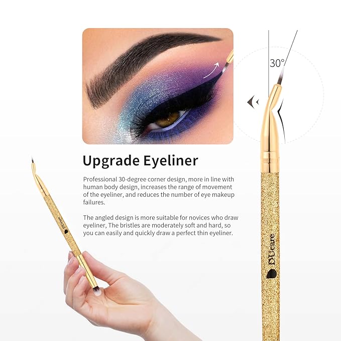 DUcare Eyeshadow Brushes 5pcs Double Sided Eyebrow Brush Makeup Brushes with Soft Synthetic Hairs Double Ended Eyeshadow Brush Set for Eyeshadow, Eyebrow, Eyeliner, Blending