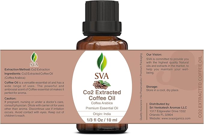 SVA Coffee Essential Oil in Glass Bottle, 1/3 Fl Oz (10 ml)