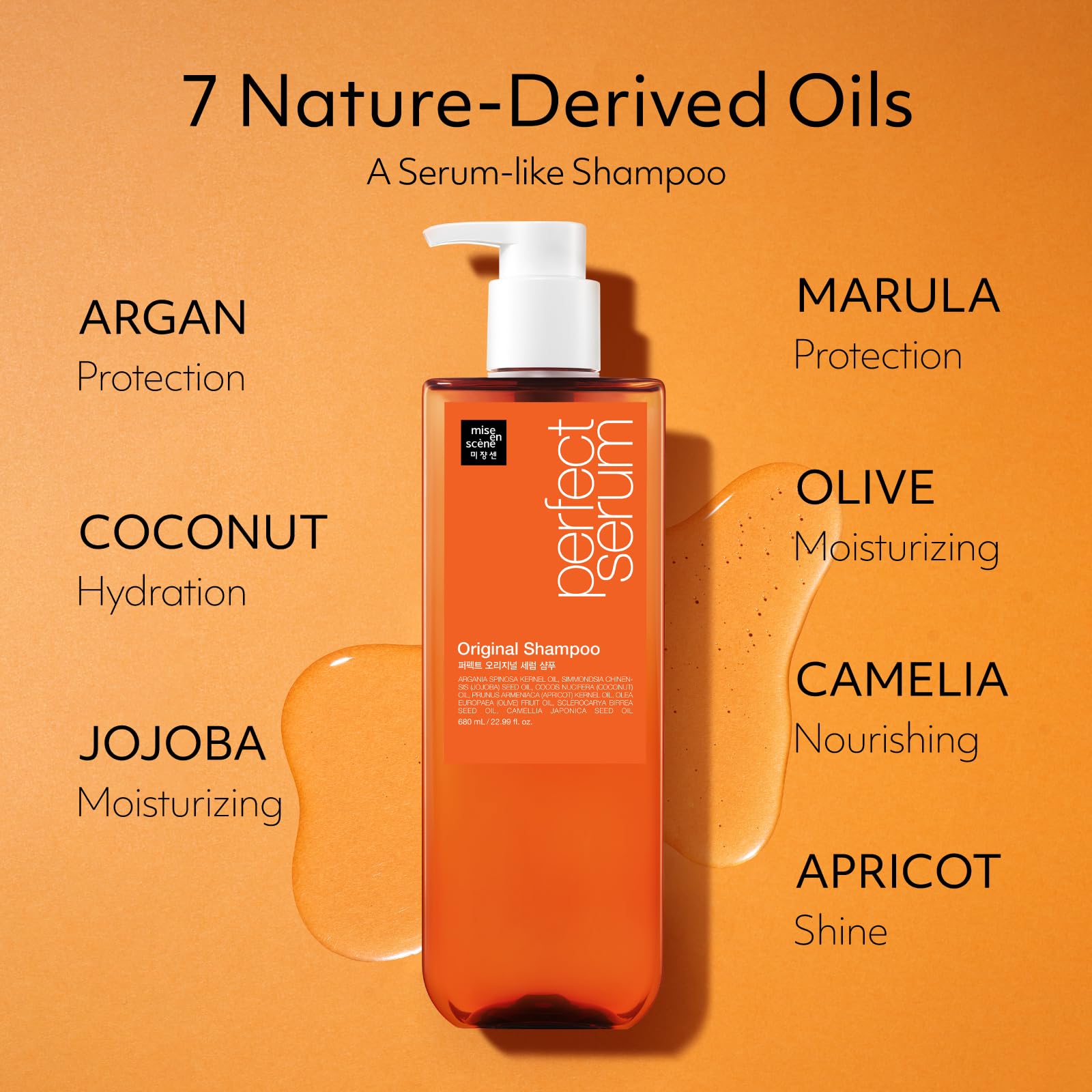 Mise En Scene Perfect Serum Original Shampoo For Damaged Hair - KoreanShampoo with Moroccan Oil, Jojoba Seed, Damage Care MoroccanOil HairProducts | 22.99 Fl Oz