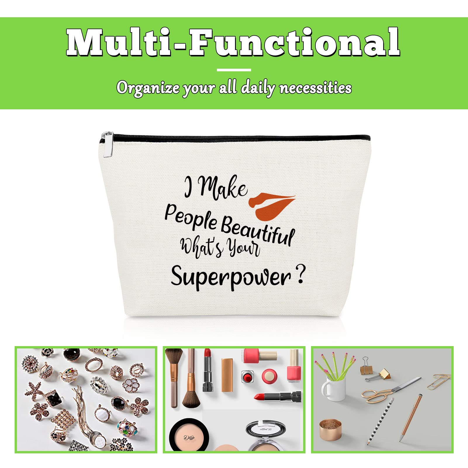 Makeup Artist Gifts for Girl Beautician Cosmetic Bag Makeup Lover Gift for Women Hairdresser Beauty Graduation Present for Artist Friend Stylist Christmas Birthday Present Travel Cosmetic Pouch