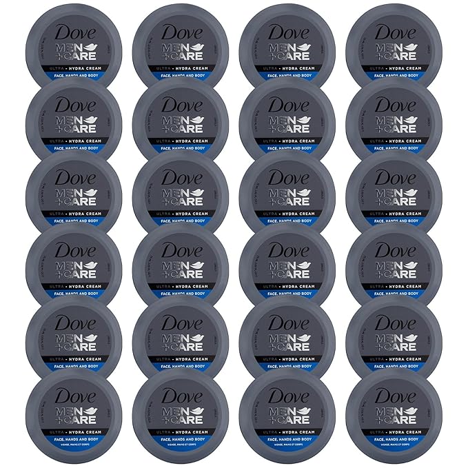 Dove Men+Care Ultra Hydra Cream - Lotion, 3-in-1 Advanced Skin Care for Men, Face Cream, Hand & Body Lotion for Dry Skin, 2.53 Fl Oz (Pack of 24)