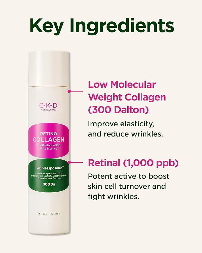 CKD Retinal Collagen First Essence - Daily Face Deep Hydration Essence for Firming, Exfoliation, and Smoother Skin Texture. Collagen Boosting and Youthful Skin. Korean Skin Care. 5.07 fl oz