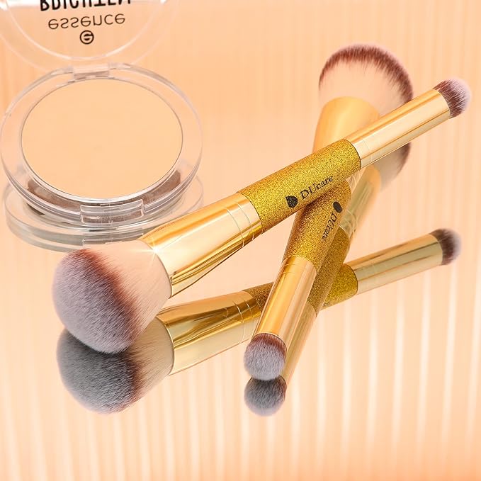 DUcare Powder Concealer Brush Foundation Makeup Brushes Double Ended Perfect for Rounded Taperd Liquid, Cream, Powder,Blending, Buffing
