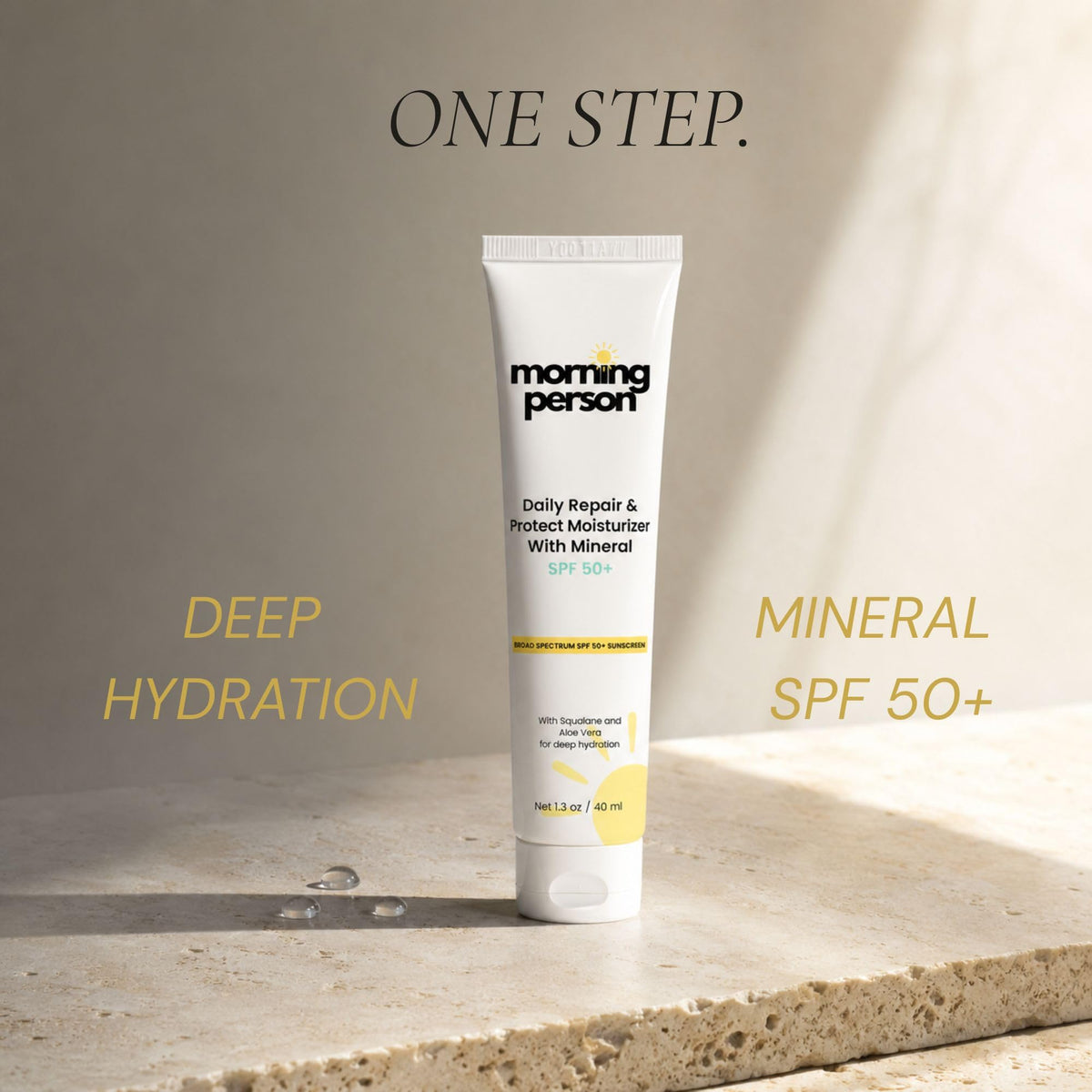 Mineral SPF 50+ Face Moisturizer with Non-Nano Zinc Oxide + Squalane | 2-in-1 Daily Moisturizer & Sunscreen | No White Cast | Reef Safe, Fragrance-Free | Morning Person Beauty