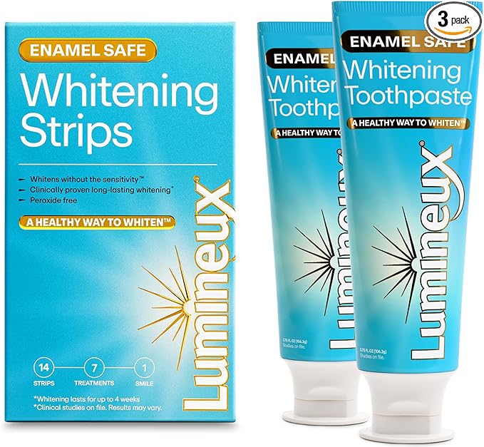 Lumineux Whitening Starter Set, 7 Strip Treatments & Toothpaste 2 Pack