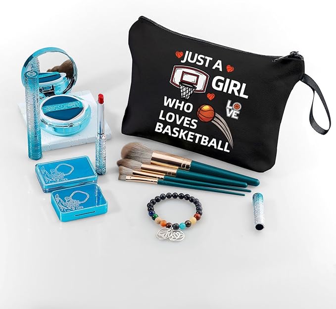 ARIOSEY Basketball Gifts for Girls, Zipper Make Up Cosmetic Bag