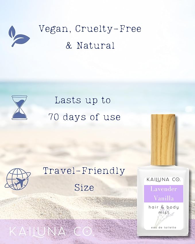 Kailuna Co. Lavender Vanilla Essential Oil Hair & Body Mist, 0.5 Fl Oz