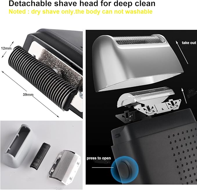VSTSERIES Corded Electric Foil Shaver,Professional Close Shave Razor,Bald Head Shavers for Men,Barber Shop Fade Style Clipper,Face Stubble Beard Smooth Trimmer,12v Powerful Motor,Only Corded Use