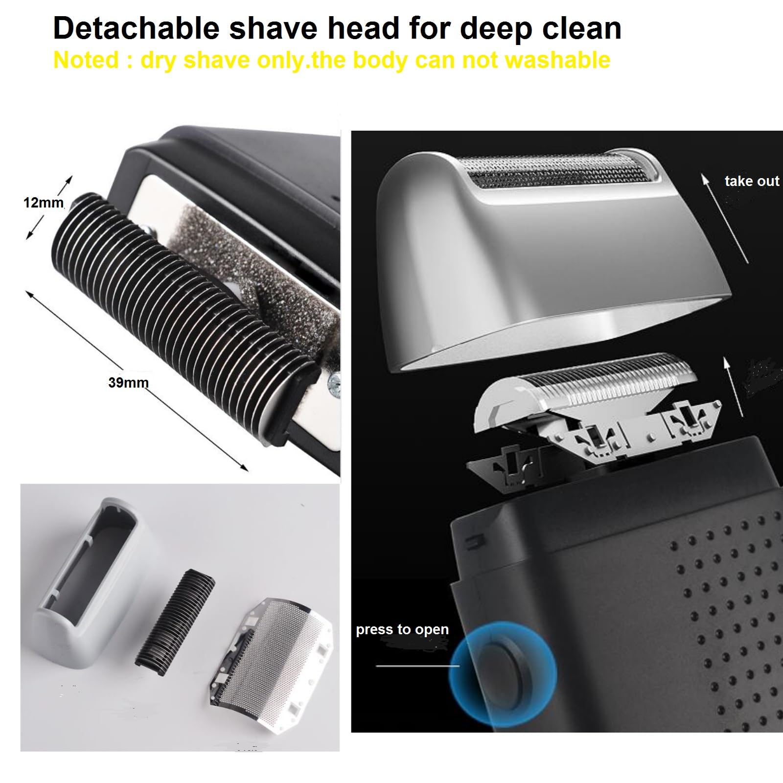 VSTSERIES Corded Electric Foil Shaver,Professional Close Shave Razor,Bald Head Shavers for Men,Barber Shop Fade Style Clipper,Face Stubble Beard Smooth Trimmer,12v Powerful Motor,Only Corded Use