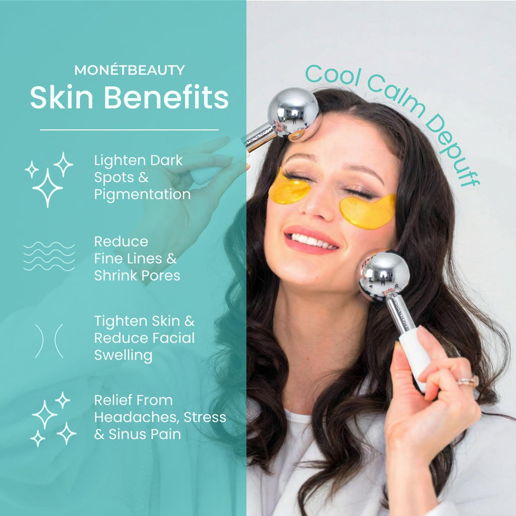 MonétBeauty Tighten Skin, Depuff & Sinus Relief? Try Stainless Steel Ice Globes for Facials, Durable Cryo Globes Tighten Pores, Face Globes for Facial Massages & Daily Beauty Routines