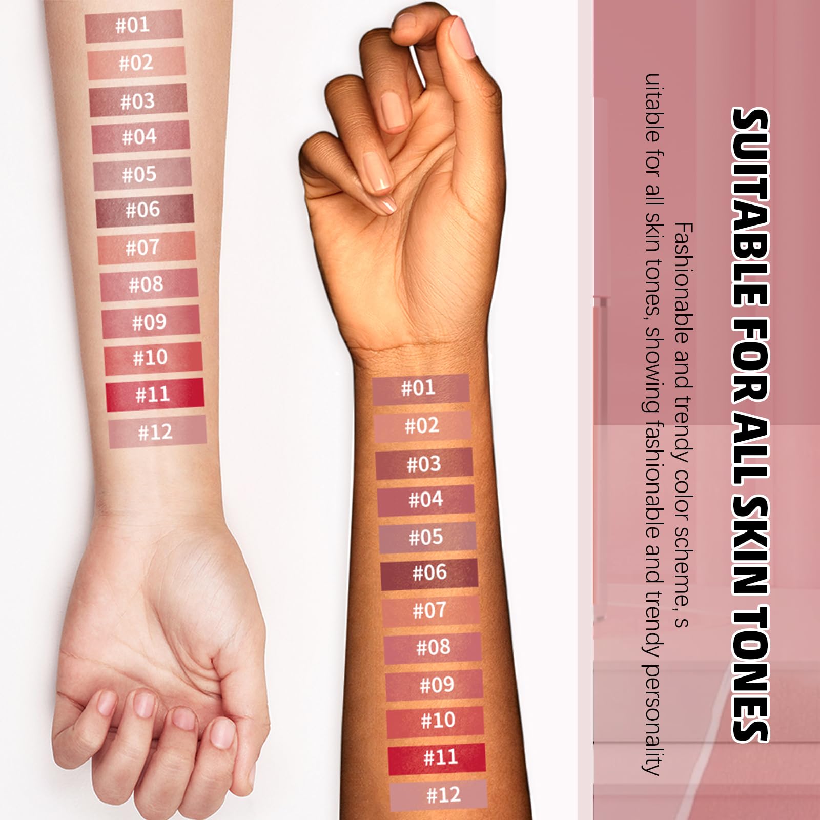Eshioh Matte Lip Gloss, Lip Gloss Silky Smooth Finish, Lipgloss Makeup Colorful and Creamy Texture, Lipstick for Every Occasion, Lip Oil Moisturizing and Hydrated #10