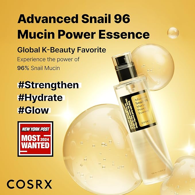 COSRX Snail Mucin 96% Repairing Serum for Sooothing & Hydrating 3.38 oz.