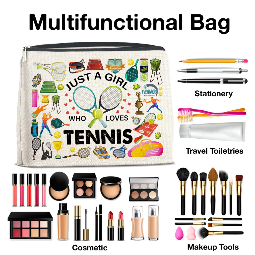 UPNEGE Tennis Gifts for Teens Women Tennis Lover Accessories Makeup Bag