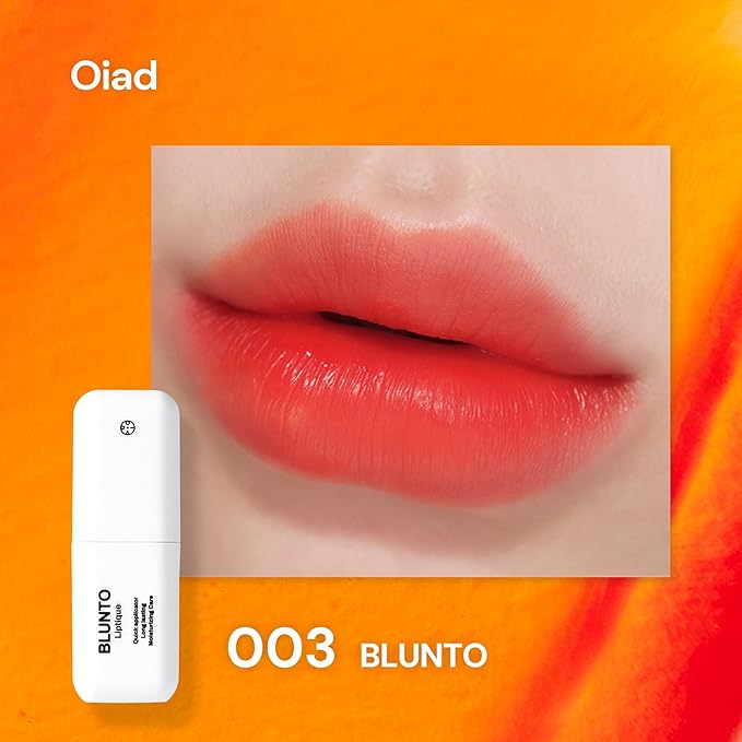Oiad Liptique Lip Plumping Stain Peel Off - 24 Hour Long Lasting Lip Tattoo, Waterproof & Transfer Proof, Nourishing & Hydrating Peel off Korean Lip Tint for Women (003 BLUNTO)