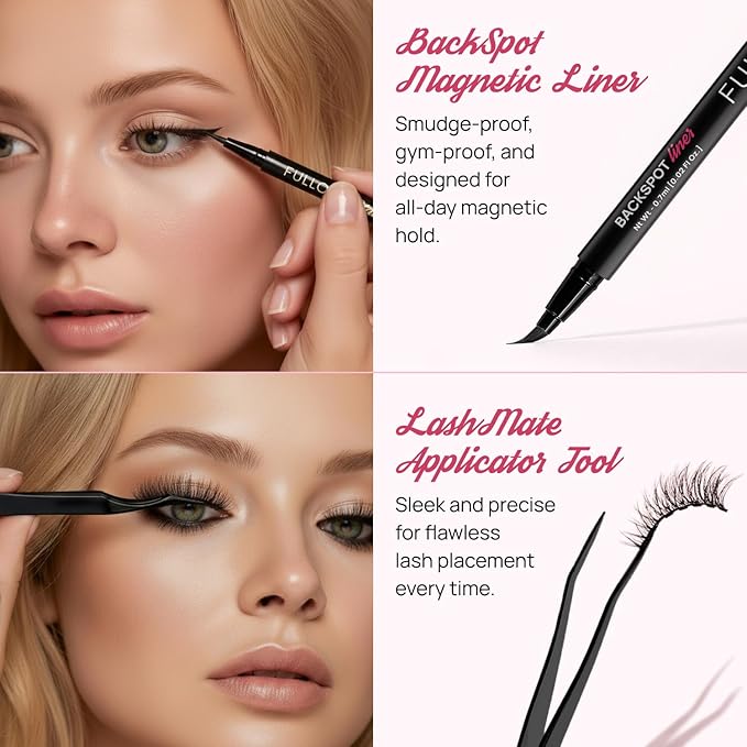 Full Out Glam Magnetic Eyelashes and Eyeliner Kit, Beauty Gift Box