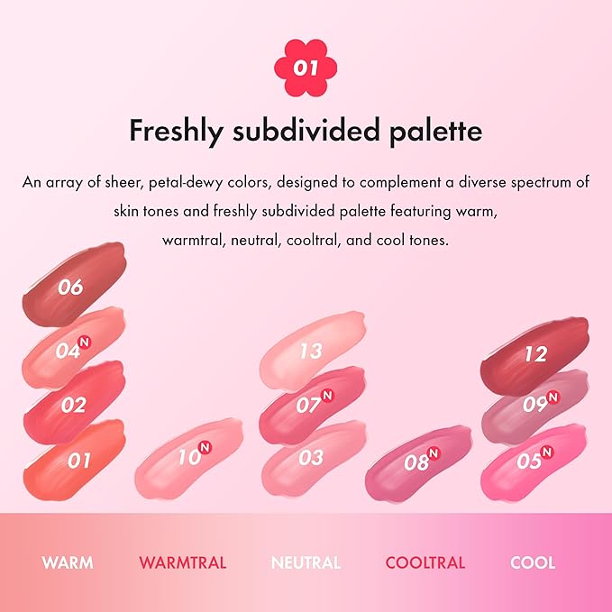 Amuse SEOUL Daisy Flower Dew Tint (06 FIG DEW) - Glossy Moisturizing Lip Stain, Watery Glow Lip Tint, Long Lasting Color, Dewy Finish, Vegan, Korean Beauty Makeup