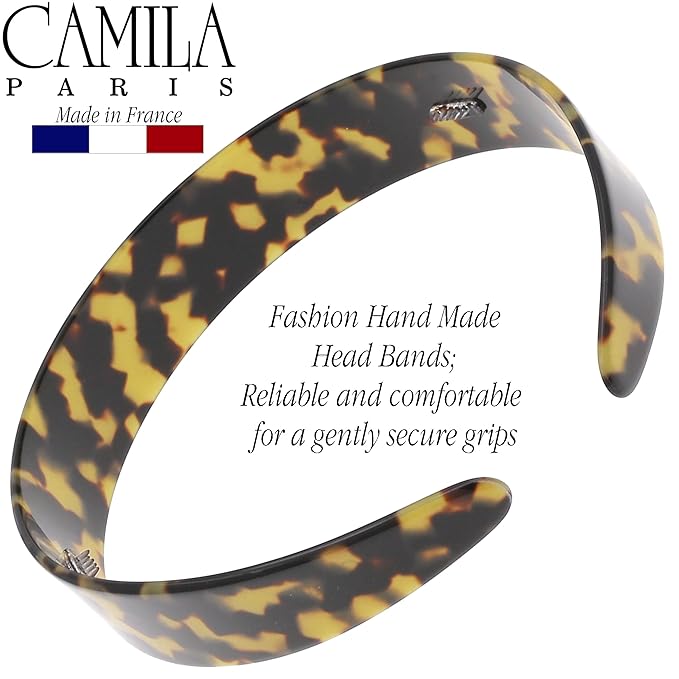 Camila Paris CP3879 French Headband for Women, Handmade Tokyo, Strong Hold Grip Women's Hair Band, Ligth and Very Flexible, No Slip Durable Styling Girls Hair Accessories, Made in France