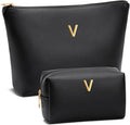 CLOUDWINGS Gifts for Women Girls Personalized Initial Travel Makeup Bag