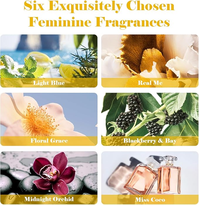 AmaKane Feminine Fragrance Oil Set, Women Essential Oils for Diffuser, Floral & Fruity Soap Candle Making Scents, Aromatherapy Oils for Home Fragrance and DIY