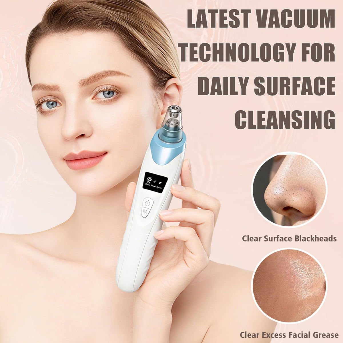 Blackhead Remover Pore Vacuum,Facial Pore Cleaner Blackhead Vacuum (Blue)