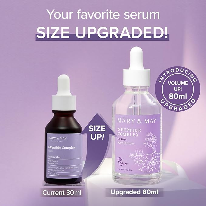 Mary&May 6 Peptide Complex Serum, Value Size, Face & Neck 2.71 fl.oz