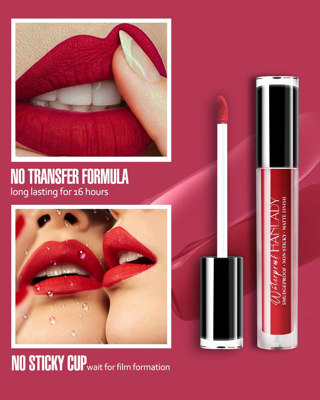 HANLADY Orange Red Lipstick Long Lasting Lipsticks for Women Smudgeproof