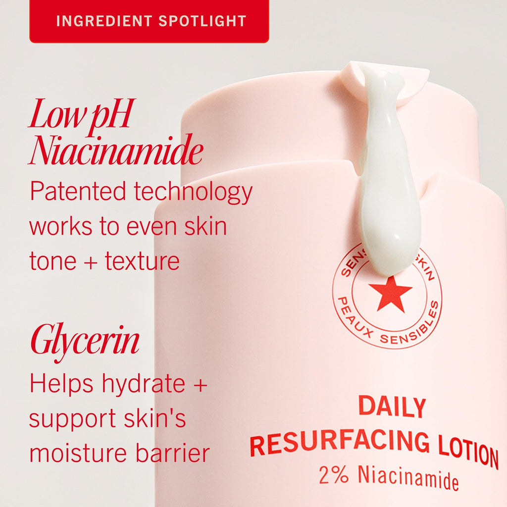 First Aid Beauty Daily Resurfacing Lotion with 2% Niacinamide, 1 oz