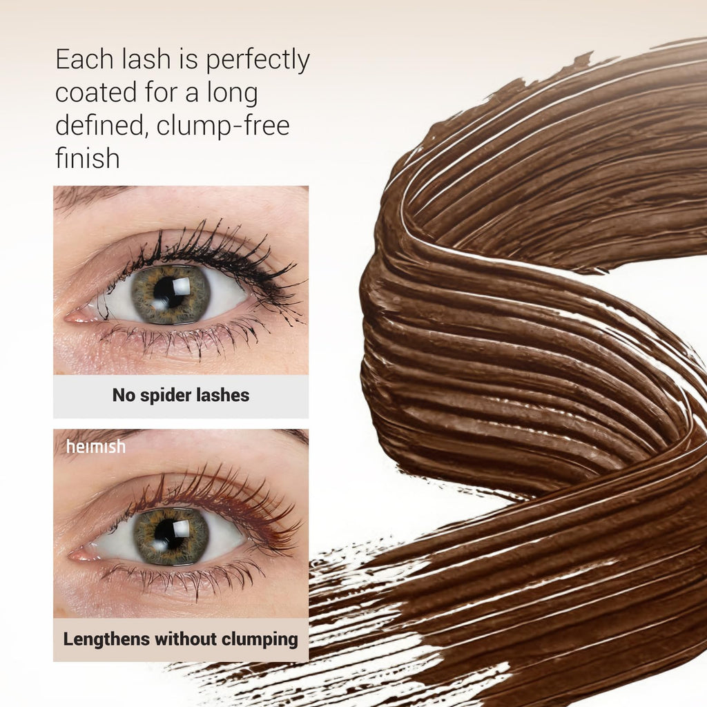 HEIMISH Dailism Volumizing Mascara Brown, Tubing Mascara, Smudge Proof, Waterproof, Lengthening, Non Clumping, Washable, Smudge Stop Berry Brown Korean Mascara, Korean Skincare, 0.32 fl oz / 9g
