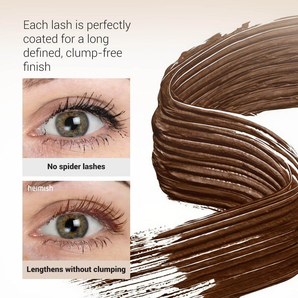 HEIMISH Dailism Volumizing Mascara Brown, Tubing Mascara, Smudge Proof, Waterproof, Lengthening, Non Clumping, Washable, Smudge Stop Berry Brown Korean Mascara, Korean Skincare, 0.32 fl oz / 9g