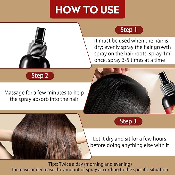 Baysea 2pcs Saffron Hair Spray, Saffron Hairs Blackening Spray, Japanese Saffron Essence Spray, Leaving Hairs Shiny Non-Frizzy