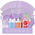 55 Pcs Mothers Day Gift for Mom, Lavender Face Sheet Mask Pack, Hydration Skin Care Kit, Home Spa Gift Basket Set for Women, Hyaluronic Acid Face Serum, Christmas, Birthday, Anniversary, Wife