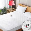 Heated Mattress Pad Full Size Quilted Heating Electric Bed Warmer Luxury Comfort Heat Mattress Pad Cover Single Controller（12 Heat Setting | 1-12 Hours Auto Shut Off | with 8-21 Inch Deep Pocket）